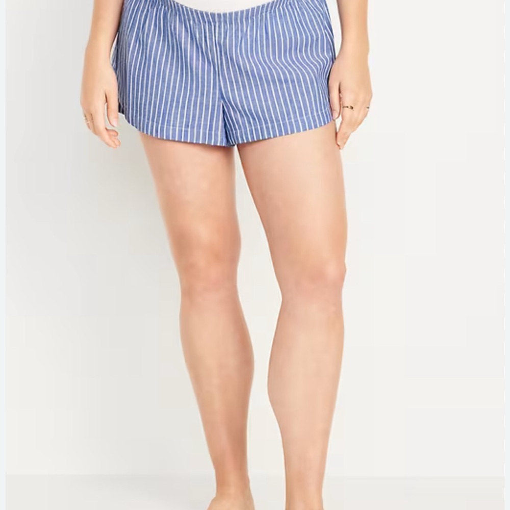 Striped Maternity Pajama Shorts